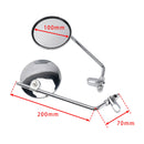 Pair Universal Motorcycle 4" Chrome Clamp-On Mirrors - Round for 7/8" in Bars