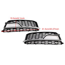 2PCS Front Fog Lamp Black Grill Grille Fit AUDI A5 S-Line S5 2013-2016