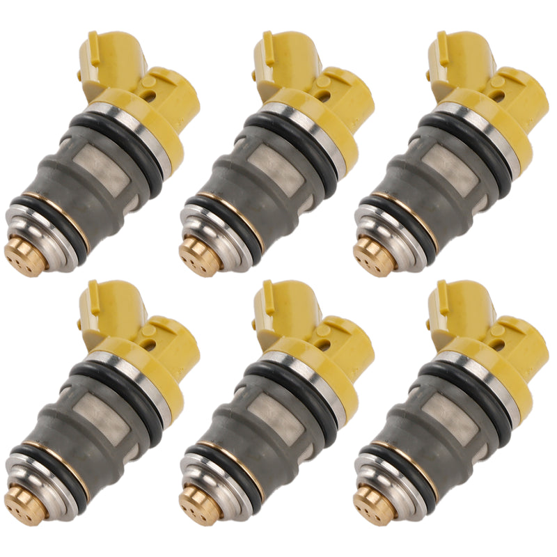 6PCS Fuel Injector 1001-87091 Fit Denso 650CC Fit Toyota Supra JZA80 2JZGTE 2JZ