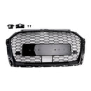 RS3 Style Honeycomb Front Grille Grill Fit Audi A3 S3 2017-2019 W/ACC Black
