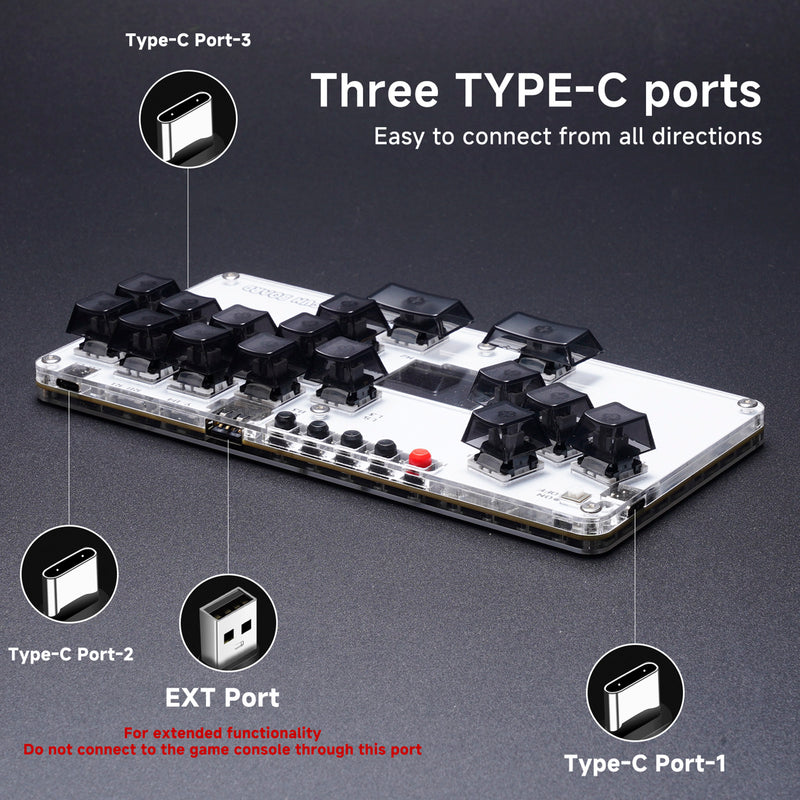 MustFun Hitbox Mini Stickless Controller For PC PS Switch And Other Game Devices