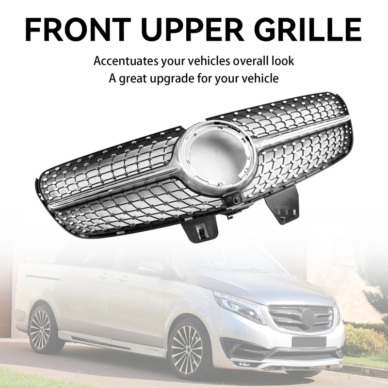 Mercedes Benz V Class W447 2020-2023 Diamond Front Upper Grill Grille