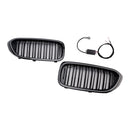 Gloss Black Double Slat Front Kidney Grille Fit BMW 5 Series G30 G31 2017-2020
