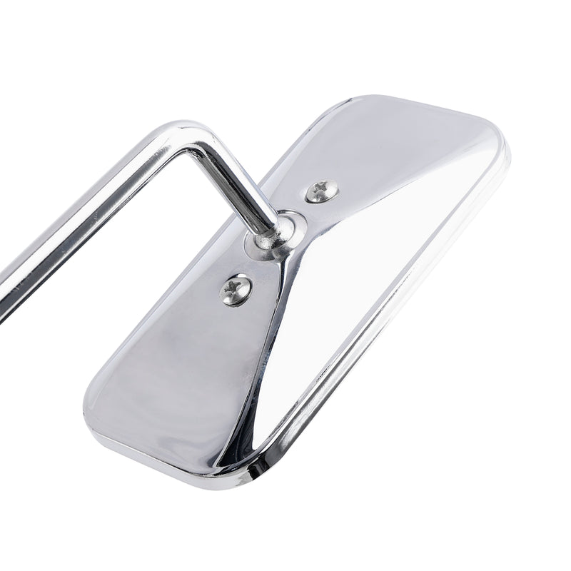 Retro Rectangular Clamp On Chrome Mirrors For Yamaha XS650 SR400 SR500 W650