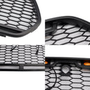 Matt Black Front Bumper Grill Grille Fit Ford Transit MK8 2015-2018 Raptor w/LED