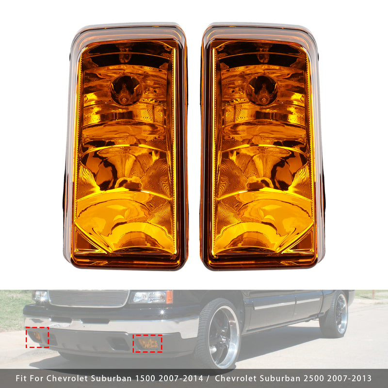 Pair  Fog Light Lamps With Bulbs For Chevy Tahoe Sierra 2007-2015  Yellow Lens