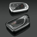 Aluminum Alloy TPU Silvery Car Key Case Cover With Buckle For Cadillac