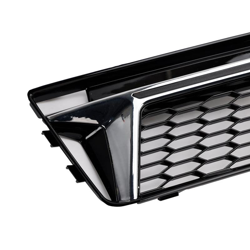 2PCS Fog Light Cover Grille Grill Fit AUDI A4 B9 S-Line S4 2016-2018