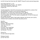 2x 5/16" ID Hose Fuel Tank Vent 3/8"-18NPTF Thread For small and large fuel tanks