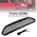 Matt Black Front Bumper Grill Grille Fit Ford Transit MK8 2015-2018 Raptor w/LED
