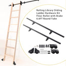 6.6FT Round Tube Rolling Library Sliding Ladder Hardware Kit with Brake