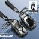 Aluminum Alloy TPU Black Car Key Case Cover With Buckle For Audi a6l a4l a3