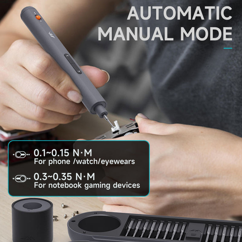 30 Magnetic Drill Bits Electric Torque 0.35N.m Electronic Products Cell Phone Camera Laptop Watch Repair Tool Magnetic Storage Rechargeable Electric Screwdriver 360° Shadowless Built-in LED Lights Mini Electric Screwdriver