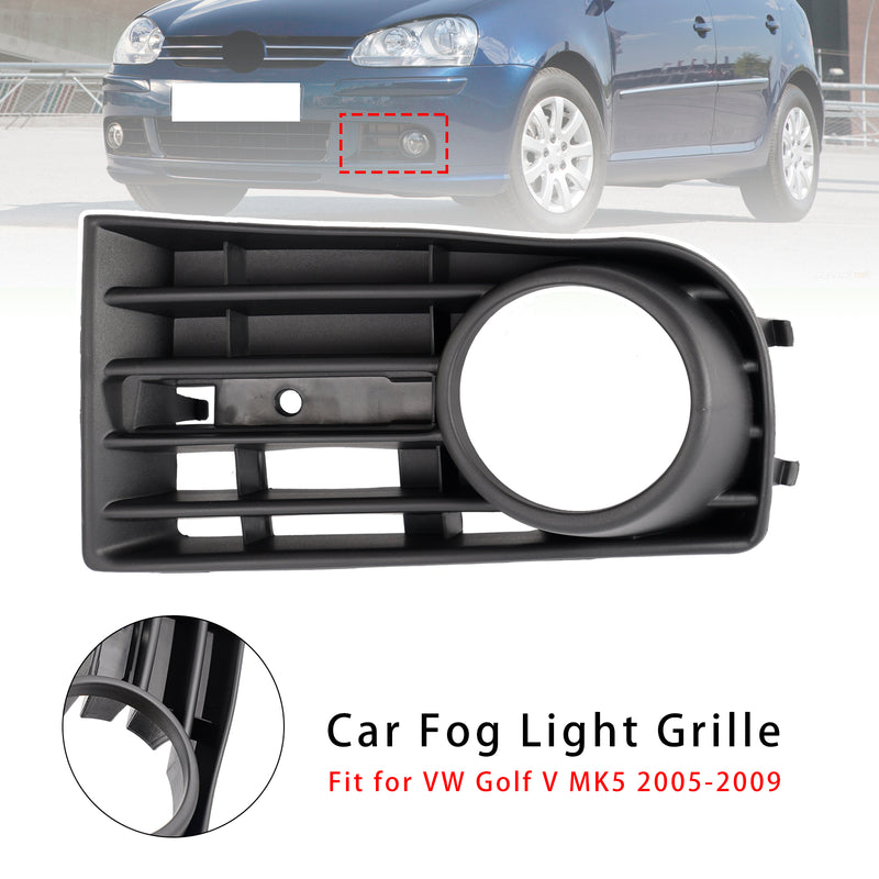 Front Left Side Bumper Grille Fog Light Grill For VW Golf V MK5 2005-2009
