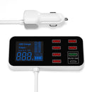 Car Charger USB PD5V1A QC3.0 Display Small Car 8 Port Car Cigarette Lighter