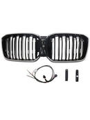 Double Slat Glossy Black Bumper Kidney Grille Fit BMW X3 G01 X4 G02 2022-2025