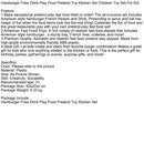 Hamburger Waffles Fries Drink Play Food Pretend Toy Kitchen Set Children Toy Set