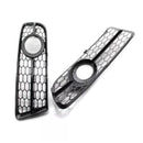 Front Bumper Honeycomb Fog Grille Cover For Audi A4 B7 S-Line S4 2005-2008 Black