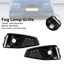 Black Front Fog Light Grille Trim Cover Fit Audi A4 B9 S-LINE S4 2018-2020