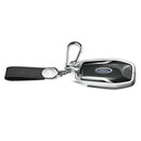 Aluminum Alloy TPU Silvery Car Key Case Cover With Buckle For Ford