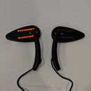 Aluminum Black Custom LED Turn Signal Mirrors For Touring Softail Dyna Rocker