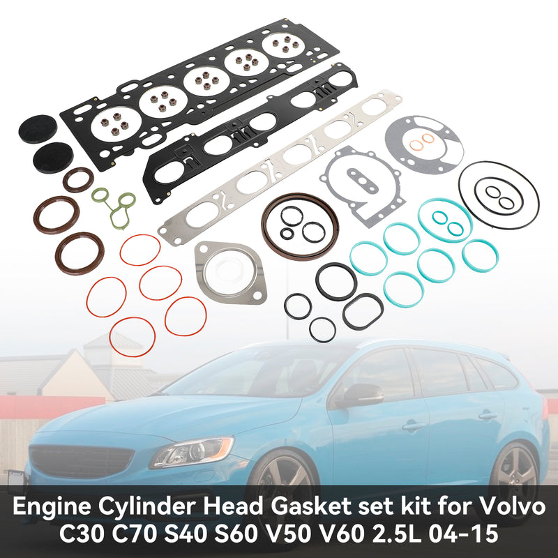 2004-2015 Volvo C30 C70 S40 S60 V50 V60 2.5L Engine Cylinder Head Gasket set kit Fedex Express