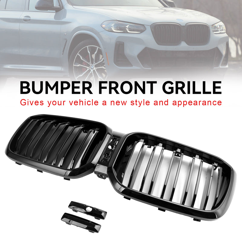 BMW X3 X4 G01 G02 2022 2023 Gloss Black Front Kidney Grill Grille