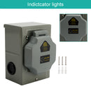 RV 50 Amp Power Inlet Box Outdoor Receptacle 3 Prong Locking Plug with LED Light