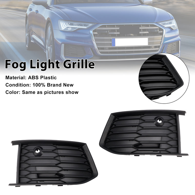 2PCS Front Fog Light Lamp Bezel Fit Audi A6 C8 S-Line S6 2019-2023