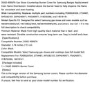 DG62-00067A Gas Stove Countertop Burner Cover for Samsung Ranges Replacement