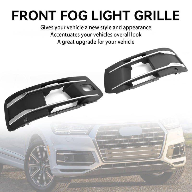 Audi Q7 2016-2019 Front Bumper Cover Fog Light Grille Bezel Insert Grill