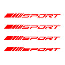 4Pcs SPORT Style Car Rims Wheel Hub Racing Sticker Graphic Decal Strip Red