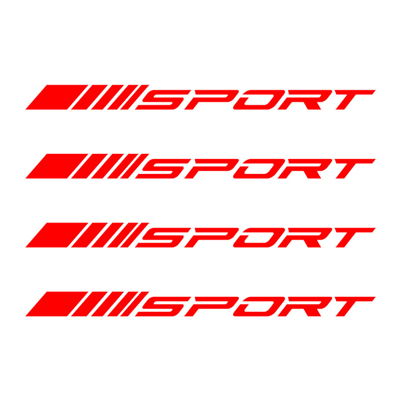 4Pcs SPORT Style Car Rims Wheel Hub Racing Sticker Graphic Decal Strip Red