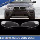 2PCS Clear Headlight Lens Cover Headlamp Left+Right For BMW X5 E70 2007-2013