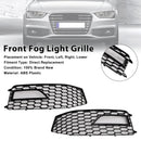 2PCS Bumper Fog Light Lamp Cover Grille Grill Fit Audi A4 S-line S4 2013-2015