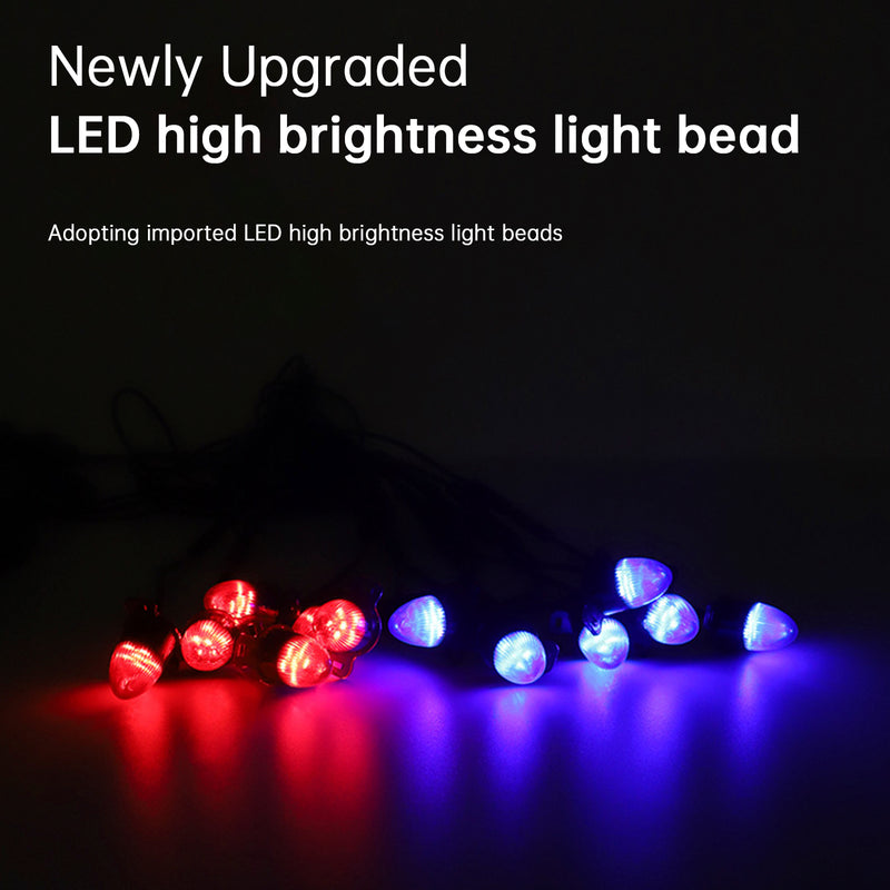 16Pcs Front Grille LED Flashing Lighting Bullet Head Appearance For Universal Car