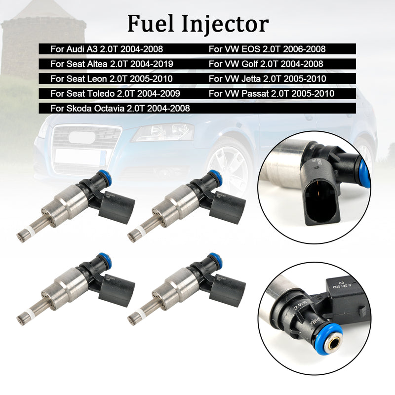 4PCS Fuel Injector 0261500011 Fit Audi A4 Avant 8E5 2.0 FSI 02-04 06D906036B