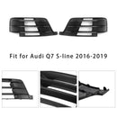 2X Original Car Front Bumper Fog Light Grilles For Audi Q7 S-Line 2016-2019