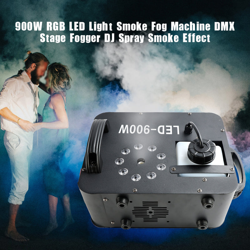 900W RGB LED Light Smoke Fog Machine Stage Fogger DJ Spray Smoke Effect