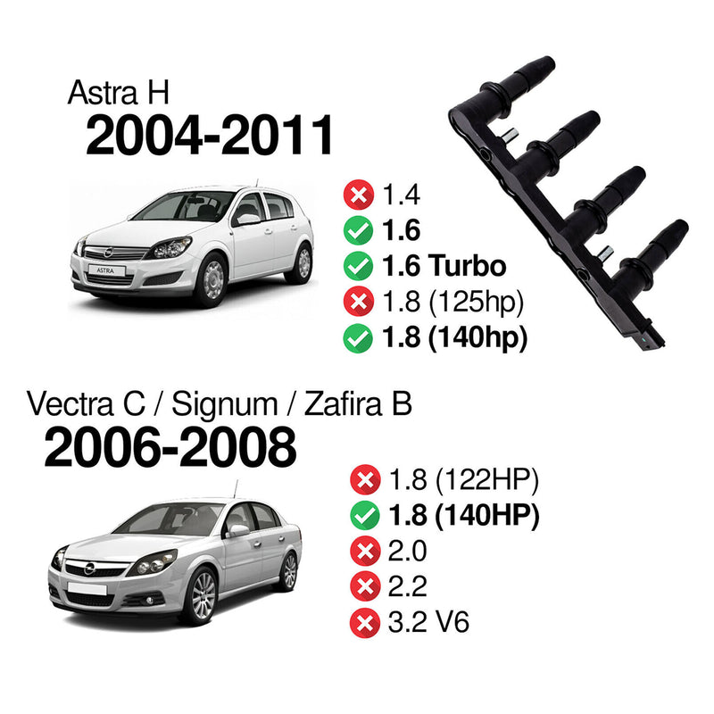 Vauxhall Insignia A 2009-2017 Ignition Coil Pack 95517924 120821 10458316 71744369 71739725 71779115