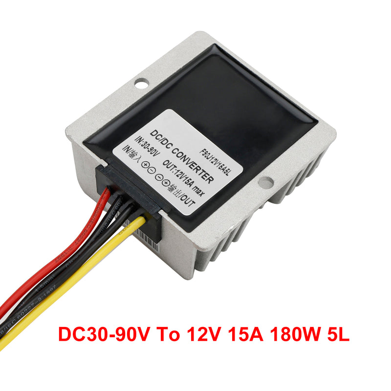 WaterProof 30-90V to 12V 1-30A Step Down DC/DC Power Converter Regulator