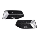 2PCS Front Bumper Grille Grill Fog Light Cover Fit Audi A6 C8 2019-2023
