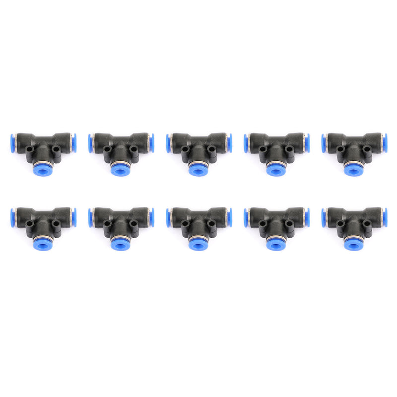 10PCS Pneumatic Air Quick Push to Connect Fitting 6 mm OD "T" Tee Tube 6mm