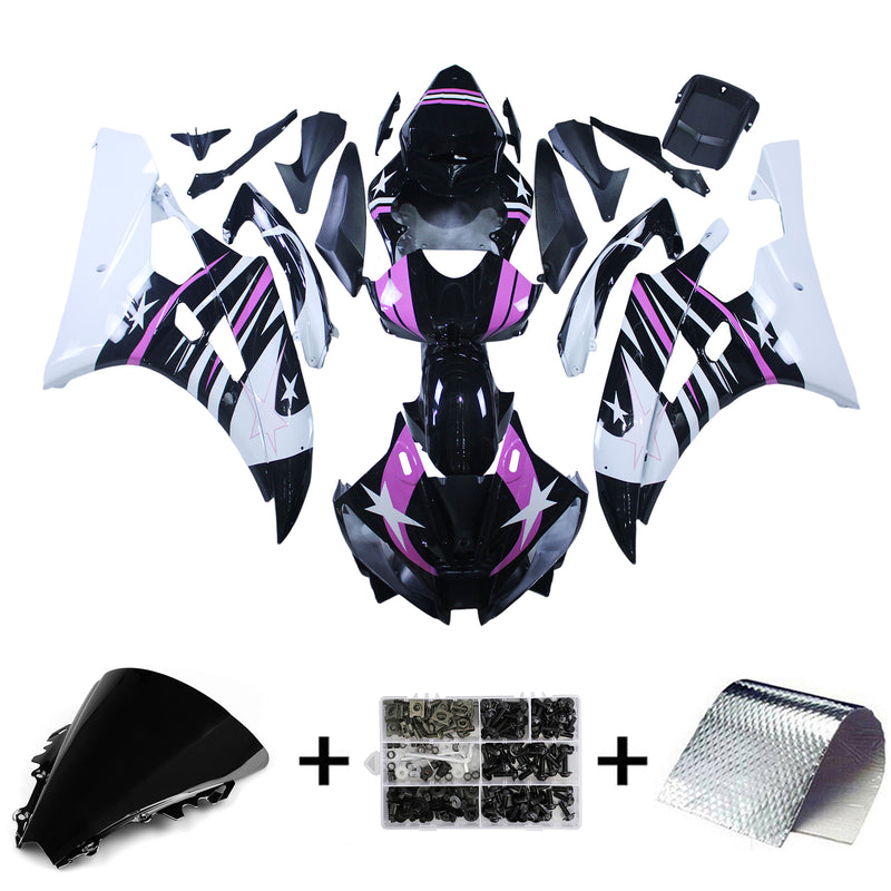 Amotopart Yamaha YZF 600 R6 2006-2007 Fairing Kit Bodywork Plastic ABS