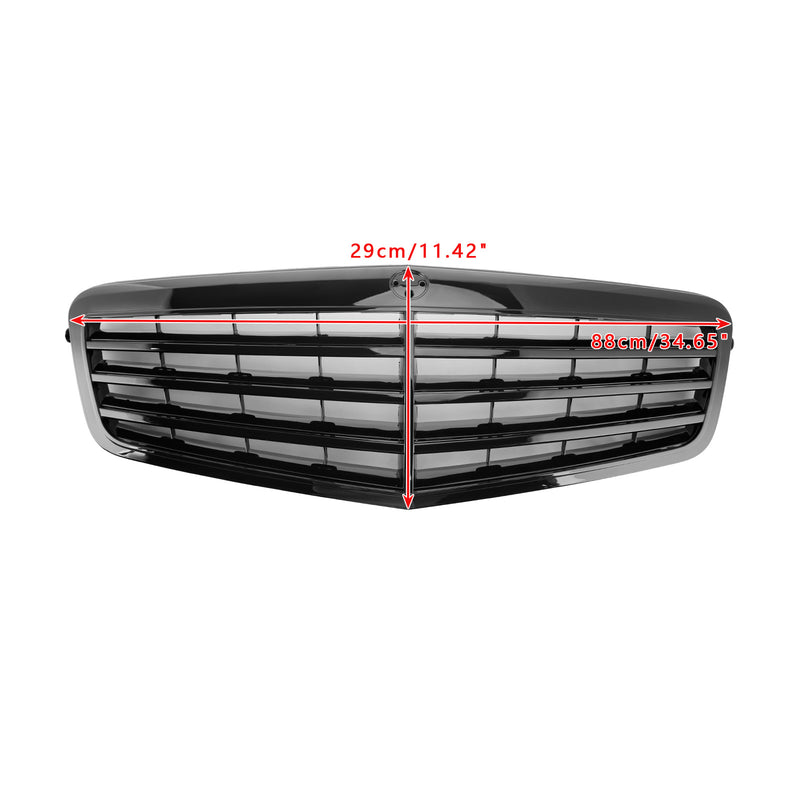Black Front Grille Grill Fit Mercedes-Benz E Class W212 E350 E550 2010-2013