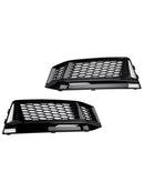 2PCS Fog Light Cover Grille Grill Fit AUDI A4 B9 S-Line S4 2016-2018