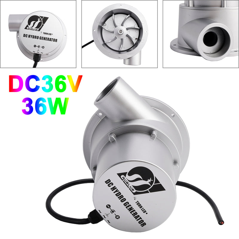 24V Water Flow Turbine Small Hydroelectric Generator DC36V36W/50W for Home Field