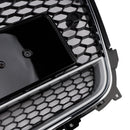 RS4 Style Front Bumper Grille Grill Fit Audi A4 S4 B8.5 2013-2016 w/ Quattro
