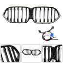 Black Front Bumper Grille Grill Fit BMW X6 G06 M50i 2020-2022 W/Camera Hole