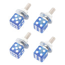 M6 Plastic Custom Head Dice License Plate Frame Screws Bolts Hardware Blue X4